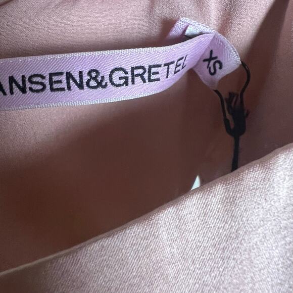 Hansen & Gretel Honeydew Blush Melon Silk Satin Sleeveless Mini Dress Size XS - Picture 11 of 12